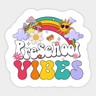 preschool Vibes - Pre-k Team Retro 1st Day of School Sticker